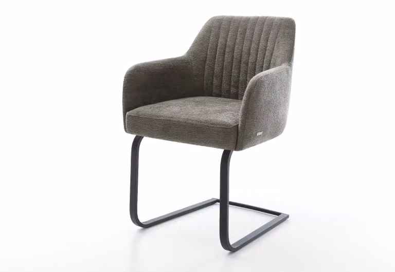 DELIFE sedia a sbalzo Greg-Flex Bouclé Soft Mud sedia a sbalzo nero piatto con anima a molle tascabili