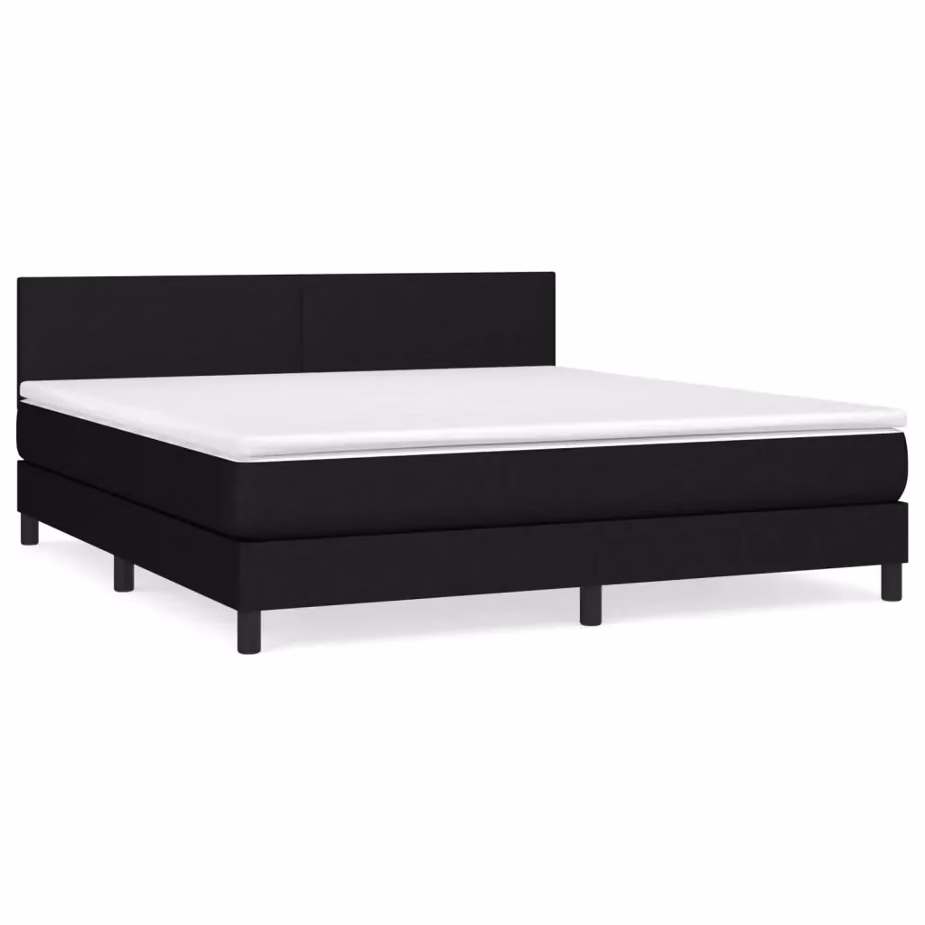 vidaXL Giroletto a Molle Ibrido con Materasso Nero in Tessuto L/P/H: 160 x 200 x 78 cm – 2