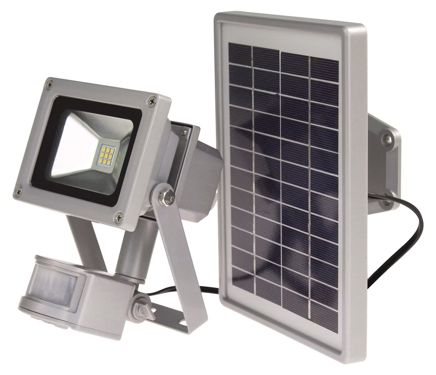 as-Schwabe Luce da esterno a LED con rilevatore di movimento Solarline, argento 10 watt