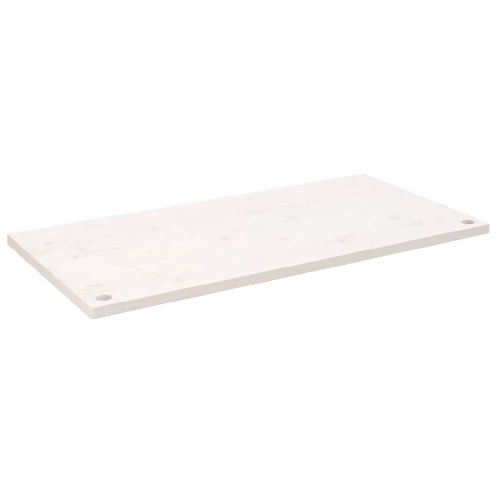 Piano Scrivania Bianco 100x50x2,5 cm in Legno Massello di Pino