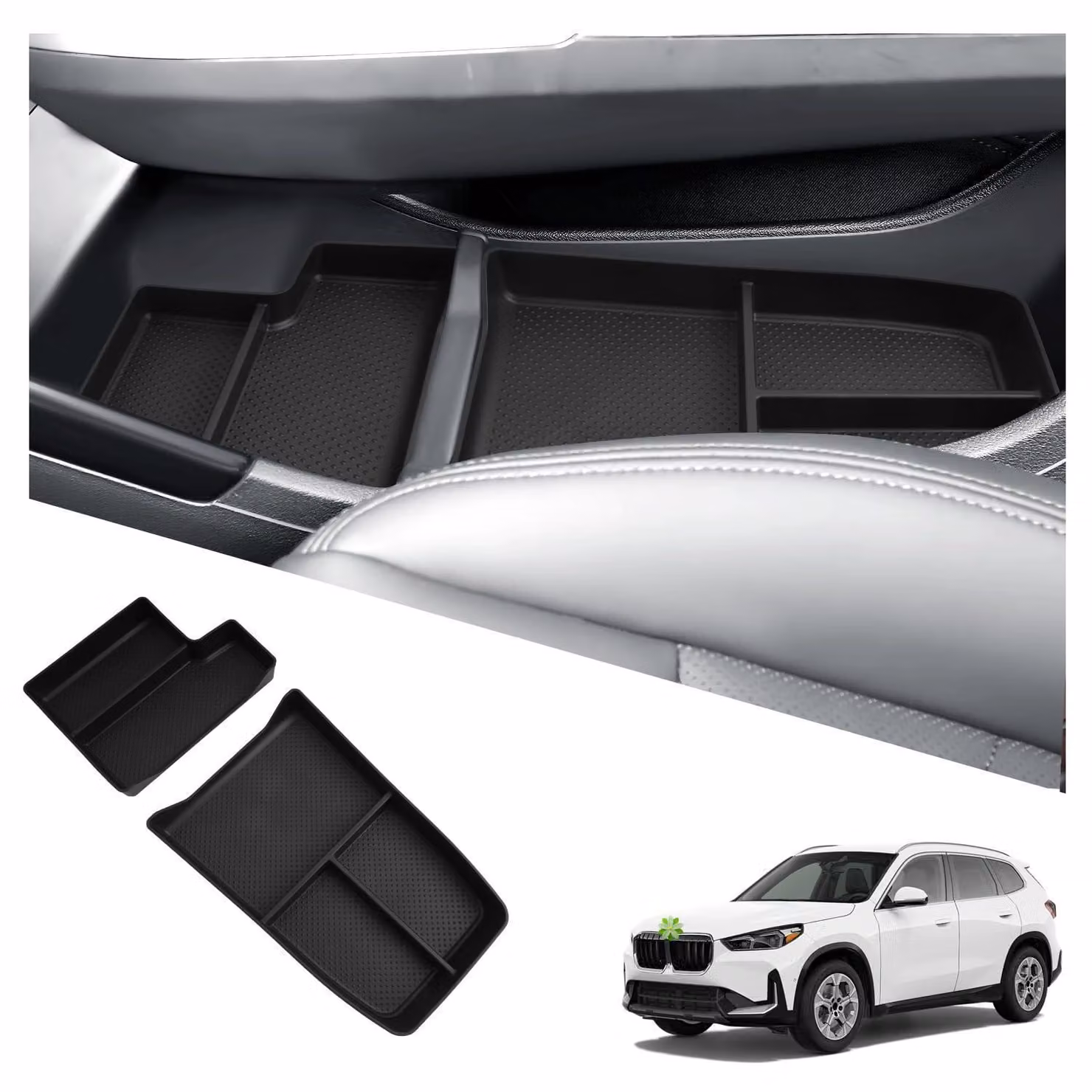Contenitore portaoggetti per la console centrale, compatibile con BMW X1 U11/iX1 U11, modelli dal 2023 al 2026, realizzato in TPE