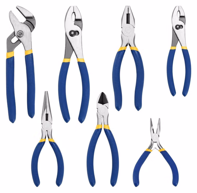 Set di pinze da 7 pezzi, acciaio Cr-V, colore blu