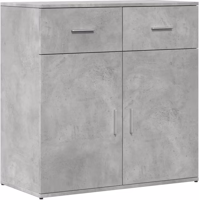 Credenza moderna in legno multistrato Grigio Cemento L: 79 cm, P: 38 cm, H: 80 cm