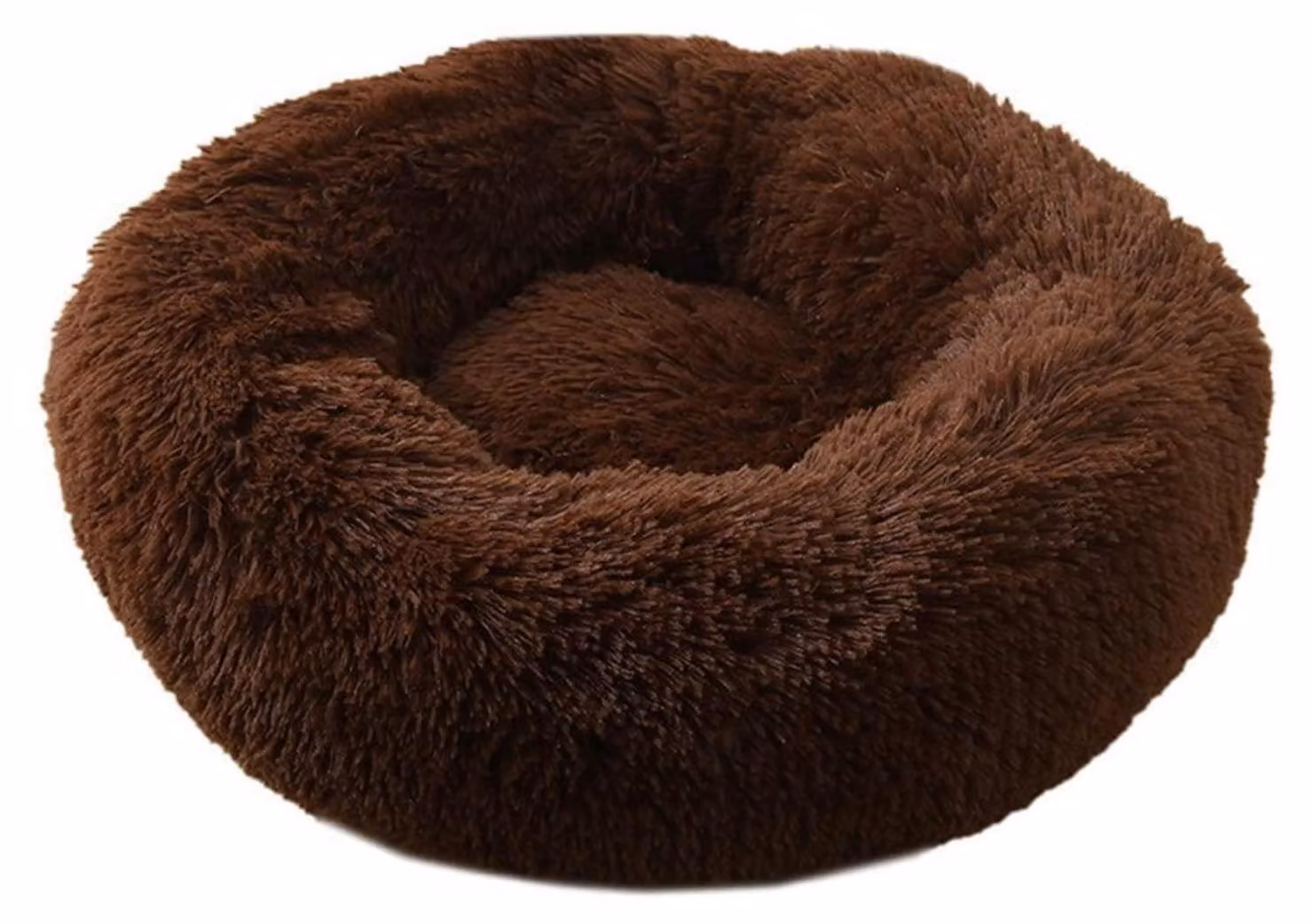Cuccia per cani, cuccia per gatti, morbida, rotonda, in peluche, 50 cm, color curry scuro