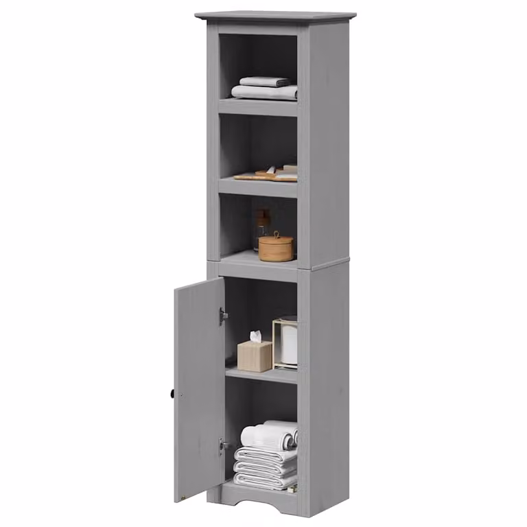 Mobile da bagno vidaXL BODO in legno e metallo grigio, L 44 cm x P 30 cm x H 160 cm