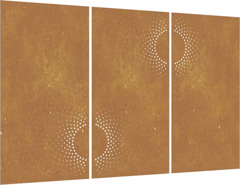 Decorazioni Muro da Giardino 3 pz 105x55 cm Sole Acciaio Corten