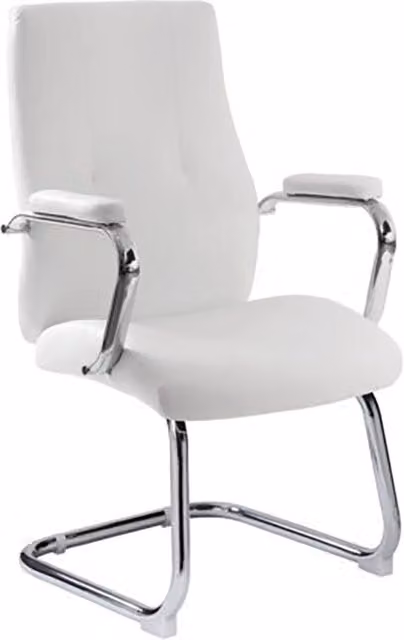 Poltrona da Ufficio Attesa New York con Braccioli 58x61x101 cm in Pelle Sintetica Bianco