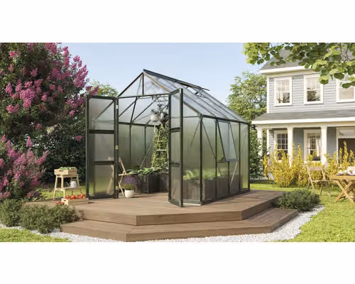 Serra Vitavia Olymp 6700 in policarbonato 4 mm 257 x 261 cm verde incl. telaio di base