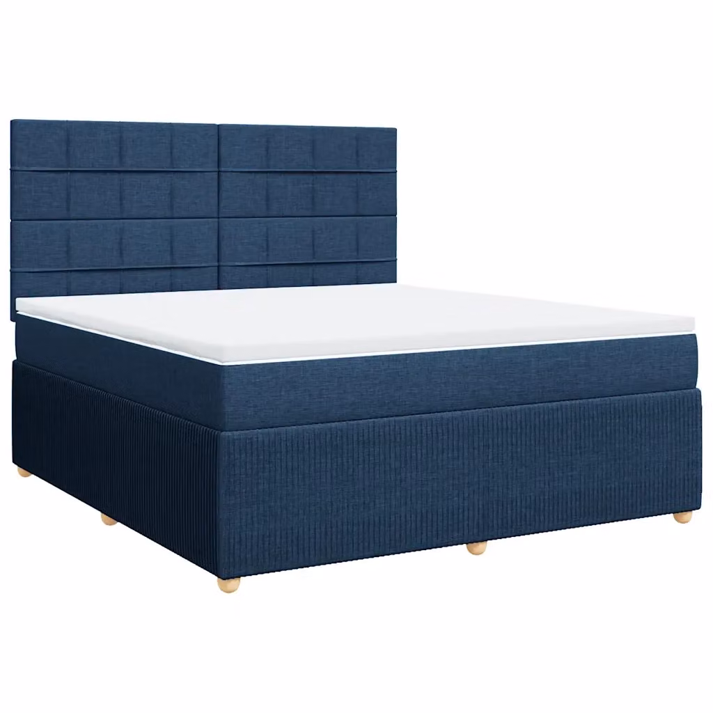 Letto Ibrido con Giroletto a Molle e Materasso vidaXL, Colore Blu e Bianco, L/P: 180 x 200 cm – 2