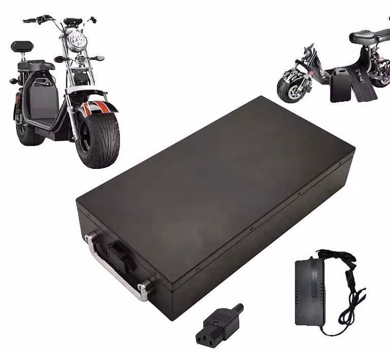 Batterie per moto elettriche, agli ioni di litio ad alta capacità, con sistema di gestione intelligente (BMS), 60V-20Ah, 60V