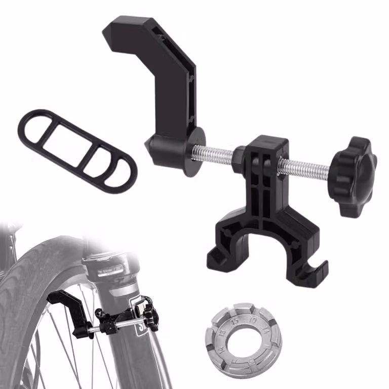 Chiave multifunzione per tensionatori di raggi per biciclette, compatta e portatile