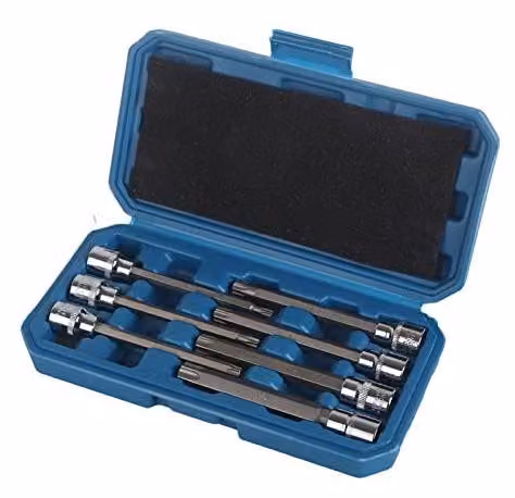 Set di cacciaviti Torx - Cacciaviti Torx extra lunghi - Attacco da 3/8 di pollice - 7 pezzi - Ideale per lavori di bricolage - Perfetto per uso professionale