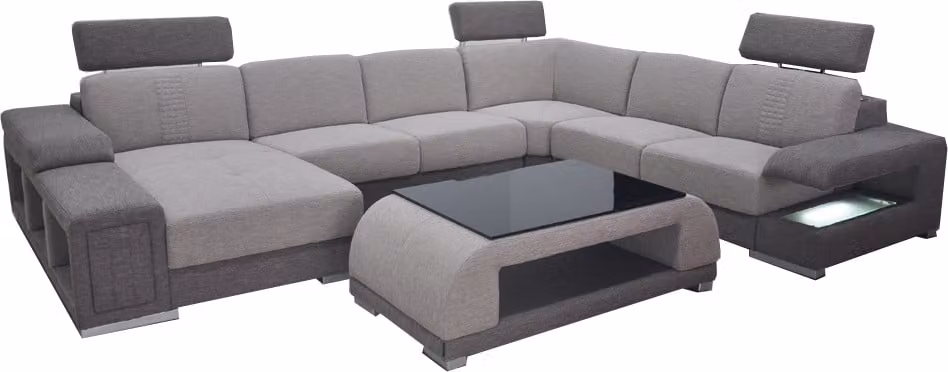 Couchgarnitur Modernes Sofa Ecke Sitzecke Leder Couch Polster Wohnlandschaft USB