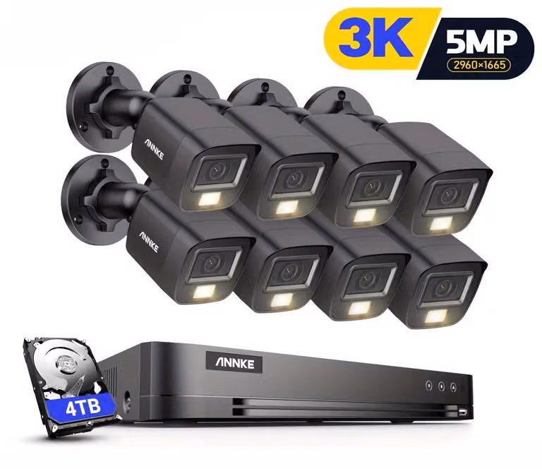 Kit di videosorveglianza completo - Sistema di sicurezza - Telecamera di sorveglianza - Kit di videosorveglianza - Kit telecamera 3K