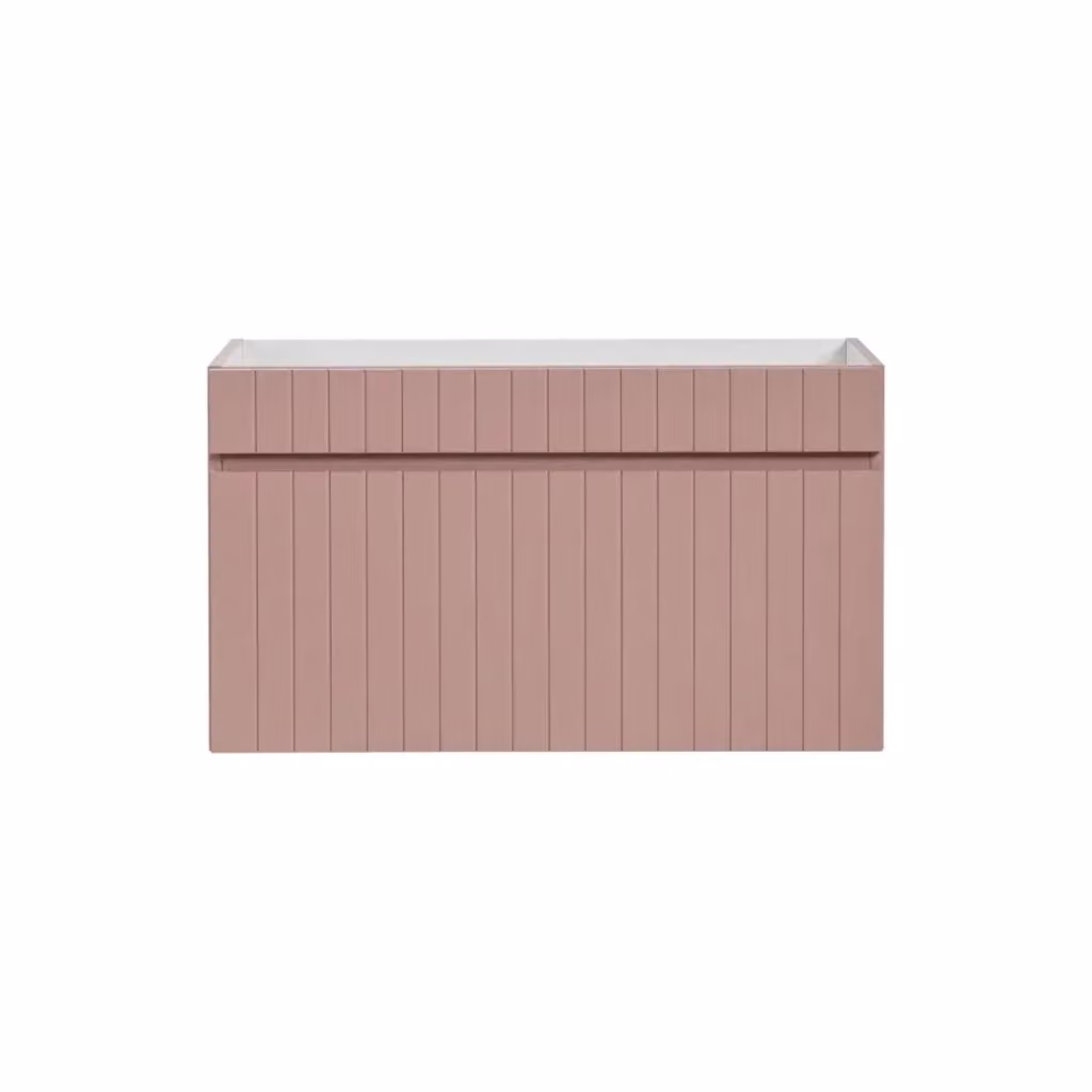 Mobile sottolavabo sospeso Meublorama ICON 80 cm con 1 cassetto, stile moderno, rosa cipria opaco – 2
