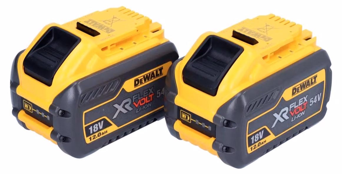 DeWalt 2x Batterie DCB 548 18 V / 54 V max. 12 Ah / 12000 mAh Li-Ion XR FLEXVOLT - con indicatore dello stato di carica