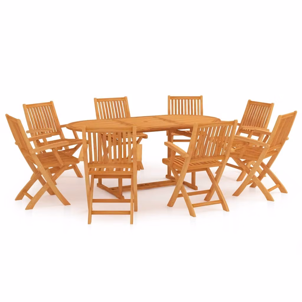 Maison Exclusive - Set da Pranzo da Giardino 9 pz in Legno Massello di Teak