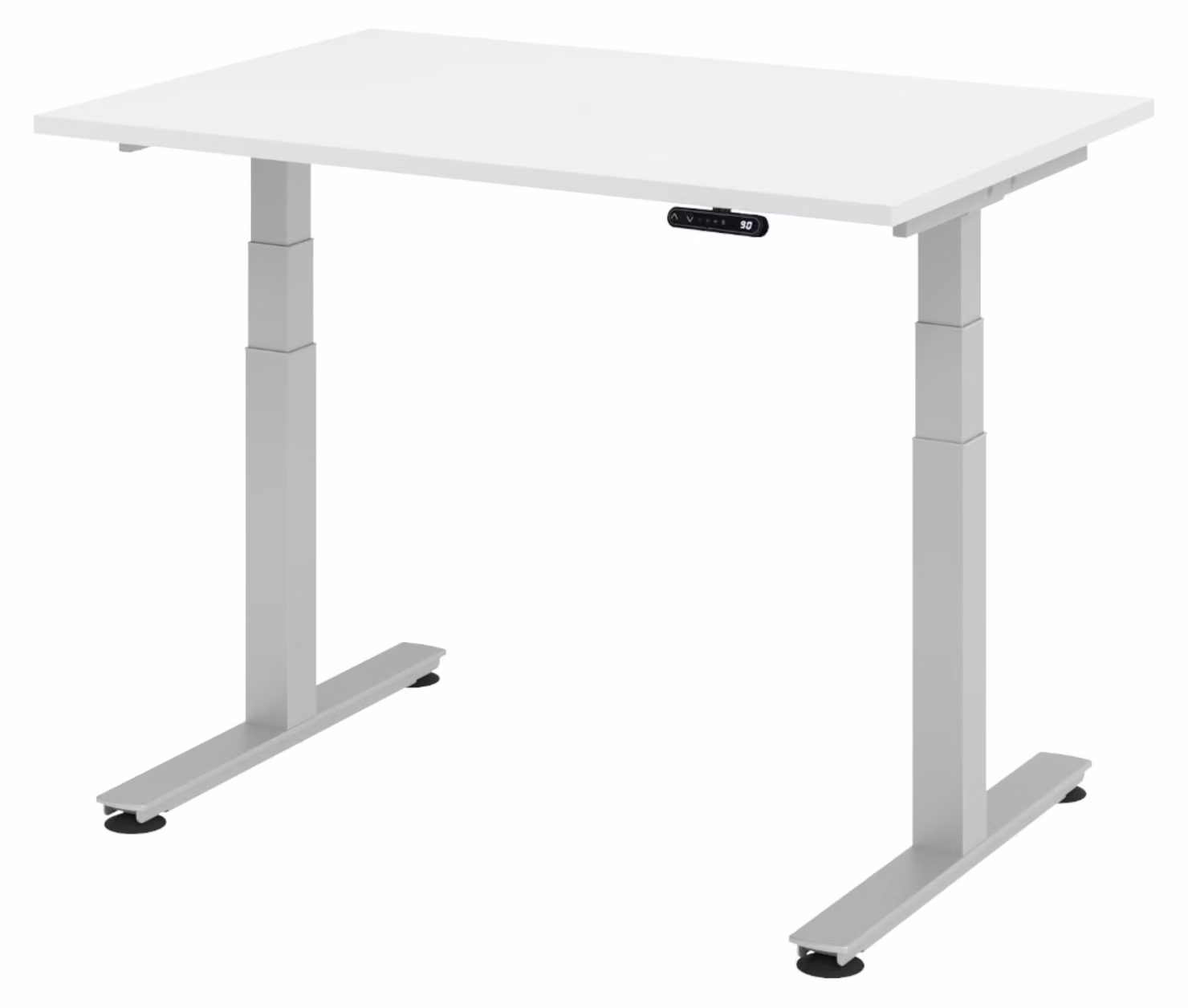 Scrivania elettrica bümö XDSM - Finitura: bianco, struttura: argento, dimensioni: 120 x 80 cm