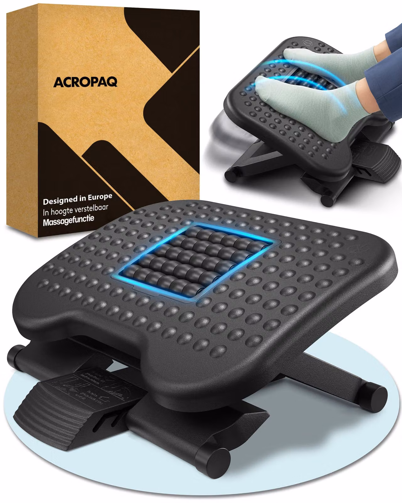 Poggiapiedi - scrivania - Poggiapiedi ergonomico con altezze regolabili e funzione massaggio