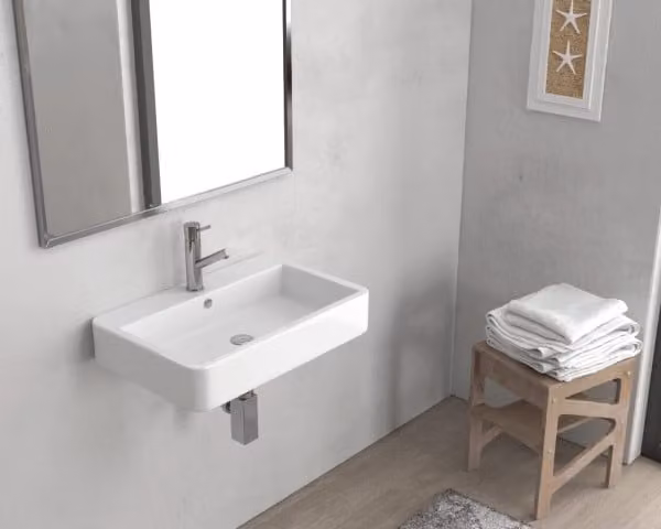 Lavabo sospeso CONTOUR rettangolare 60x40x12 cm