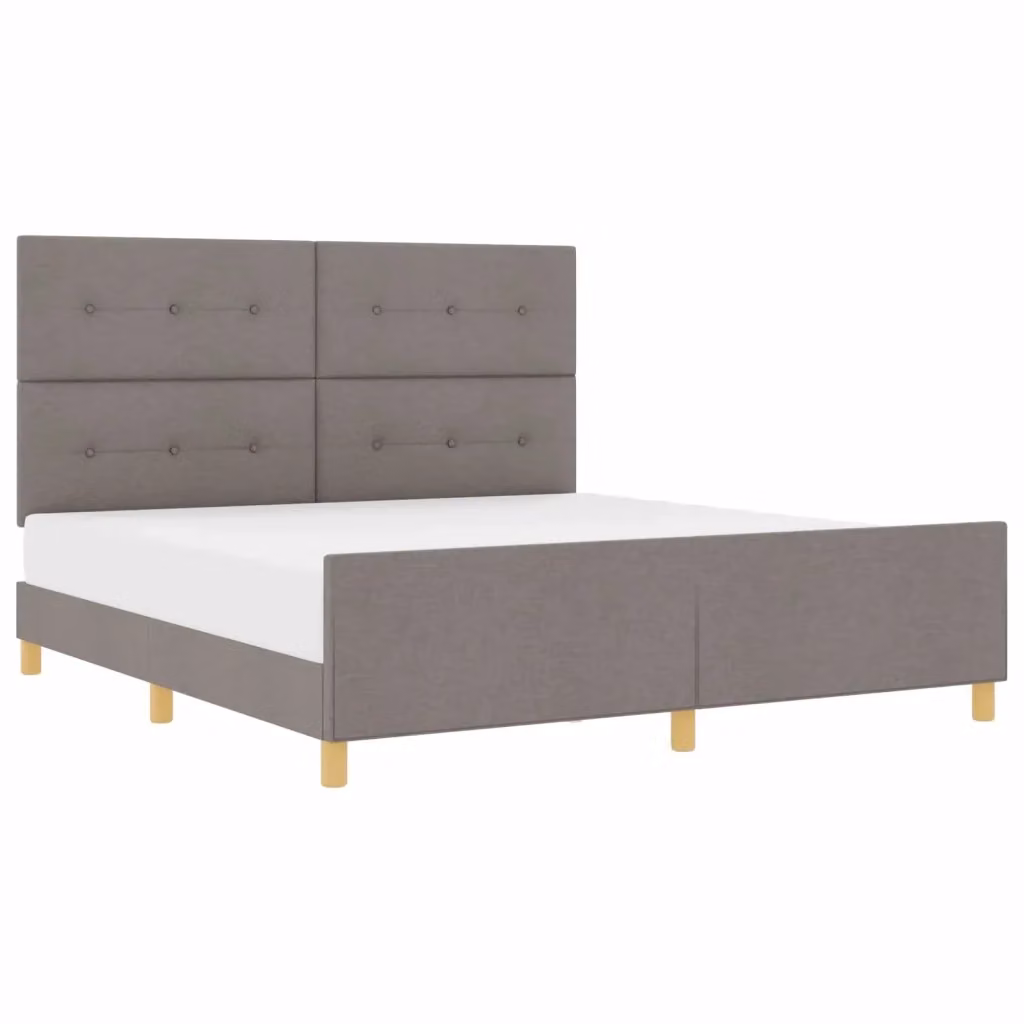 Struttura letto con testiera Talpa vidaXL in tessuto beige o grigio, L: 180 cm, P: 200 cm – 2