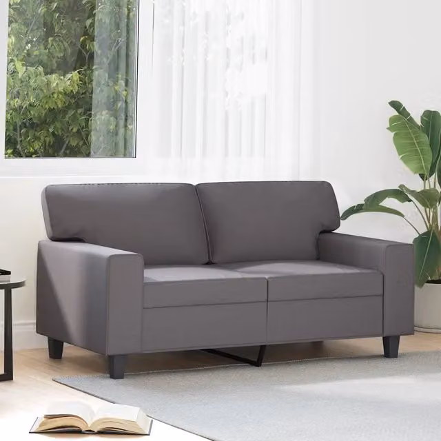 Divano a 2 posti moderno vidaXL in similpelle grigia con struttura in metallo per il tuo soggiorno L: 154 cm, P: 77 cm, H: 80 cm