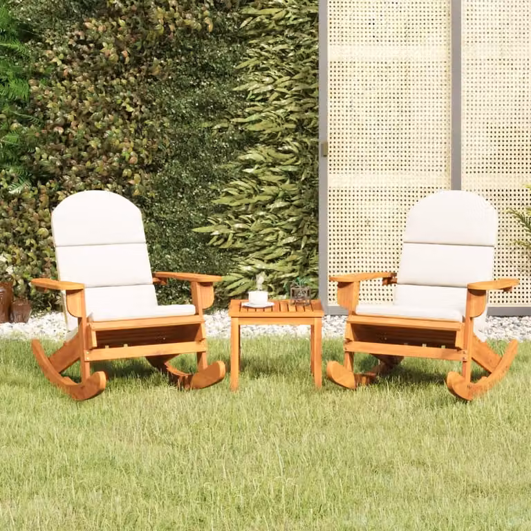 Set Salotto da Giardino Adirondack vidaXL in Legno di Acacia Massello, 3 Pezzi