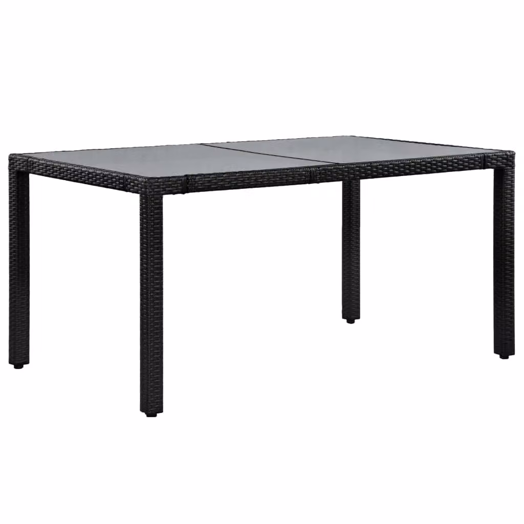 vidaXL set da pranzo da giardino 7 pezzi in polirattan nero