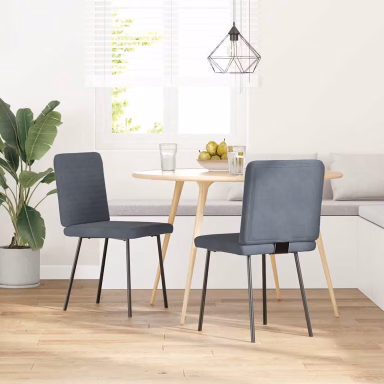 Sedie da Pranzo 2 pz Grigio Scuro in Velluto