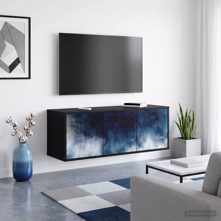 Mobile TV da parete vidaXL RAALTE in Rovere Nero, L 102 x P 33 x H 40 cm