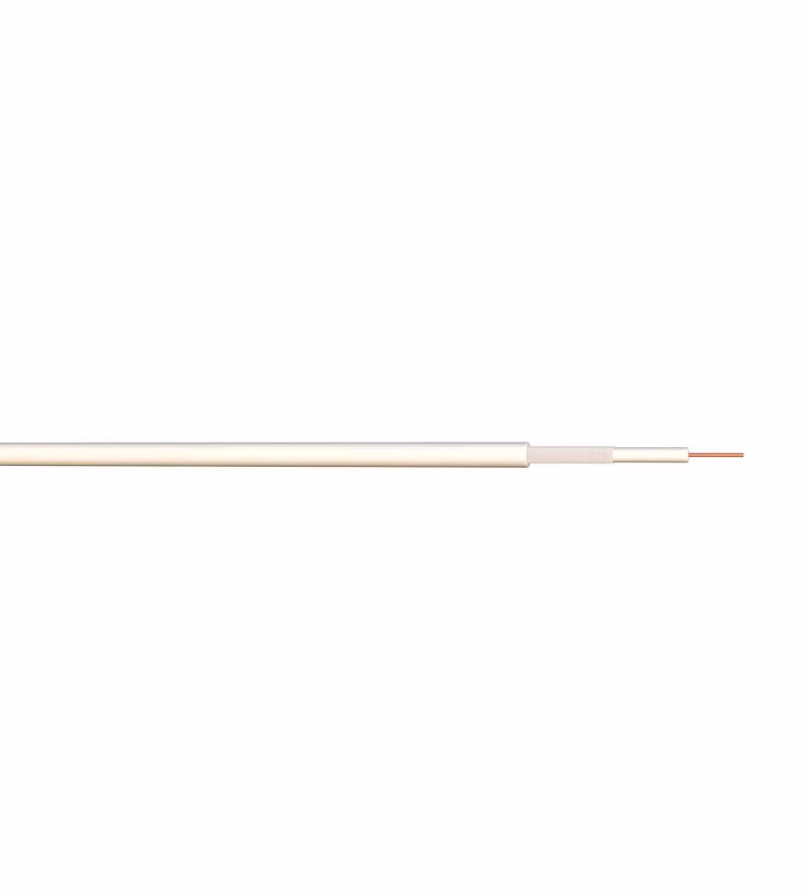 Cavo Coassiale TV SAT Bianco 75 Ohm Classe B 5,0 mm per Installazioni