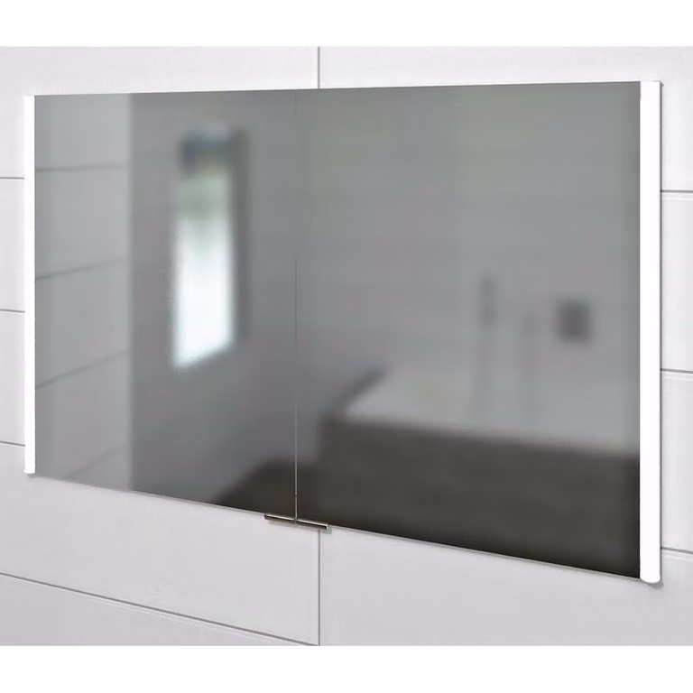 Sapho Integra - Armadio a specchio con illuminazione a LED, 1055x700x165 mm, da incasso, titanio alu IN105