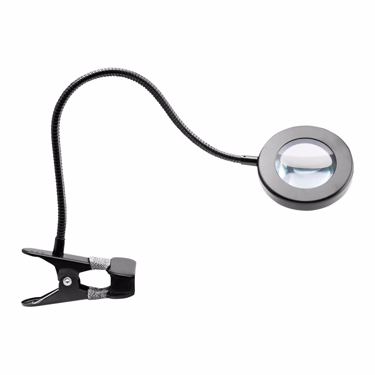 Lampada a led con anello a serpente per ingrandire la scrivania, nero