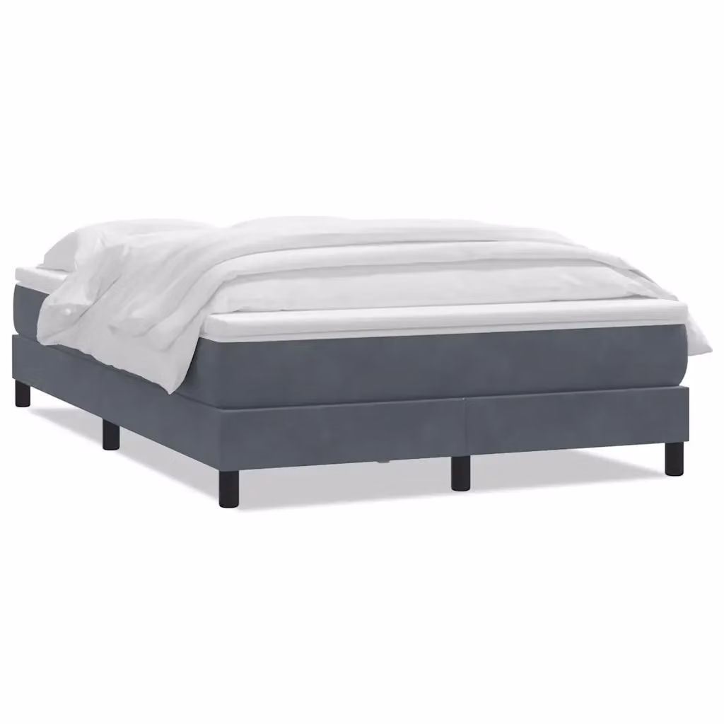 Letto Ibrido vidaXL con Materasso e Struttura in Velluto Grigio e Bianco L: 160 cm, P: 213 cm, H: 25 cm – 2