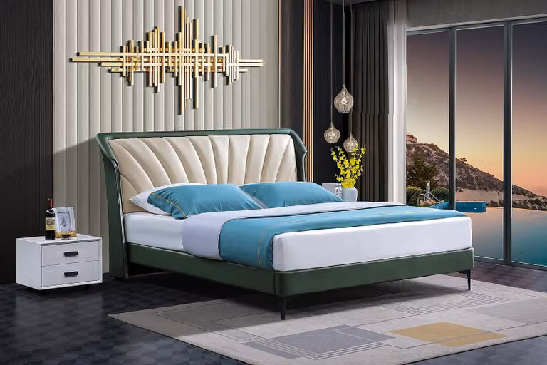Bettgestell Stoff Möbel Luxus Moderne Betten Bett Textil Schlafzimmer Design