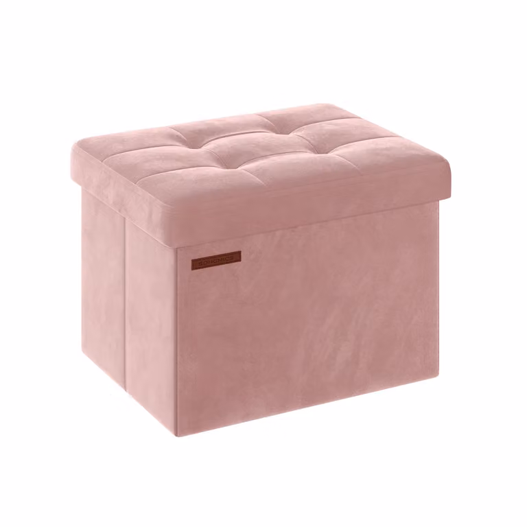 Cassapanca in Velluto Nero Inchiostro, Rosa Gelatina / 31 x 41 x 31 cm