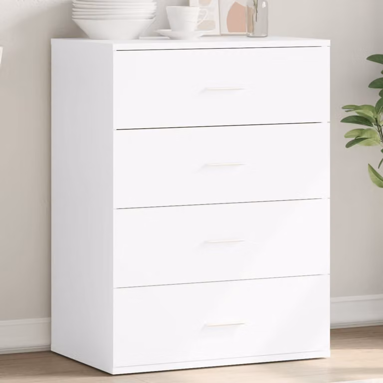 Credenza moderna vidaXL in legno bianco e marrone, sospesa, L: 60 cm, P: 39 cm, H: 80 cm