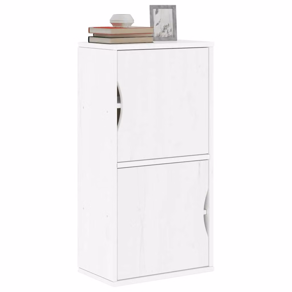 Armadietto Laterale a Parete vidaXL ODDA in Legno di Pino Bianco con Ante a Battente L/P/H: 40 x 24 x 79 cm