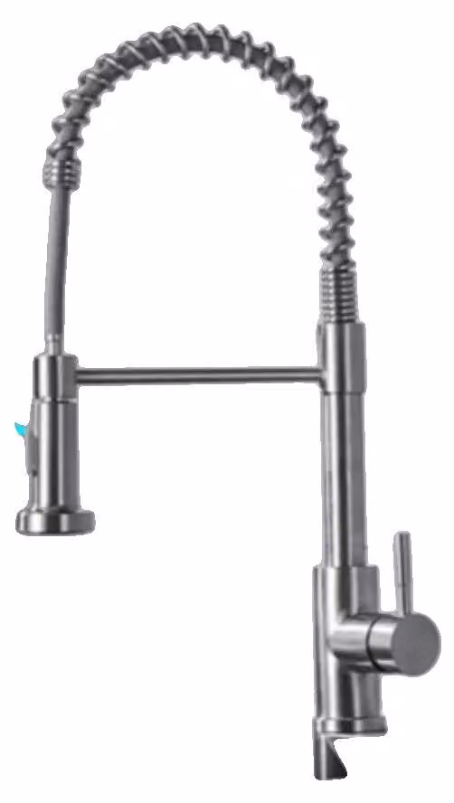Rubinetto da cucina, acciaio inossidabile, altezza 38 cm, estensione del beccuccio 20 cm, beccuccio orientabile a 360 gradi, modalità getto e spruzzo