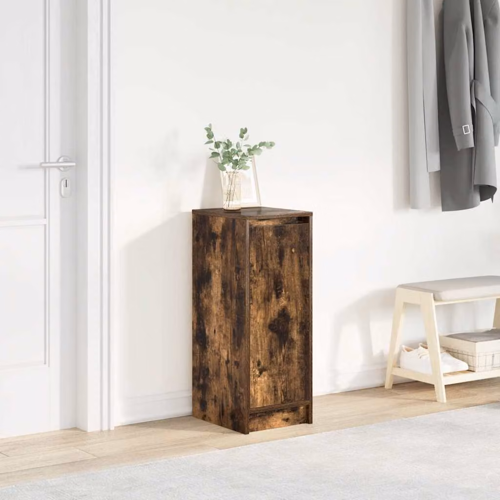 Scarpiera a parete moderna vidaXL in legno marrone con ante a cerniera L: 29,5 cm, P: 34 cm, H: 76 cm