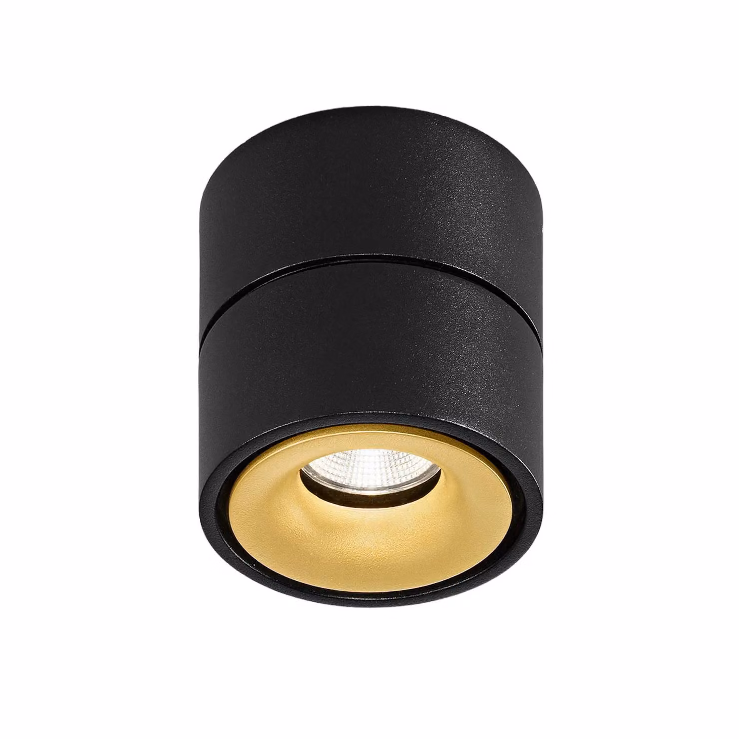 Egger Licht DLS Faretto da soffitto LED Clippo, nero-oro, 3.000K dimmerabile, Nero, Studio / Ufficio, Alluminio, Moderno, Downlight