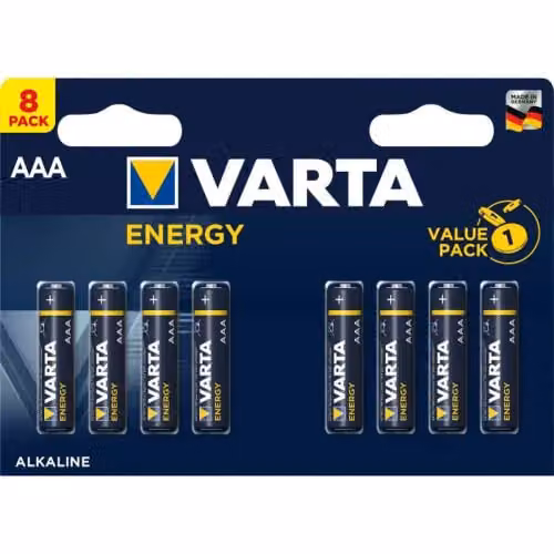 Varta Batterie Alcaline AAA 1,5V Longlife Power Pack 8 - Lunga Durata