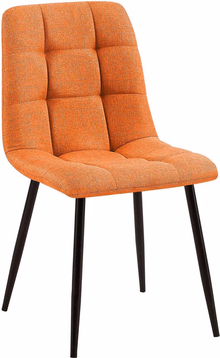 Sedia da pranzo - sedia da pranzo - schienale comodo - facile da mantenere | Materiale: Tessuto colore: Arancione
