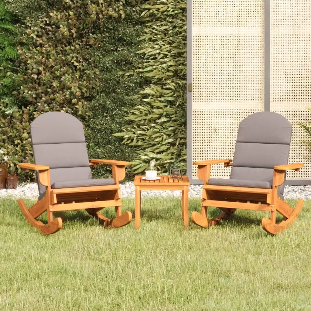 The Living Store Set di 3 pezzi da giardino Set salotto da giardino Adirondack in legno massiccio di acacia
