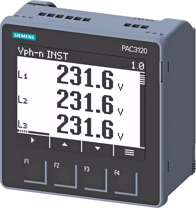 Siemens SENTRON Power Monitoring PAC3120, montaggio frontale, 690/400 V, 5 A, 24-60 V CC, Mo... 7KM31201BA011EA0