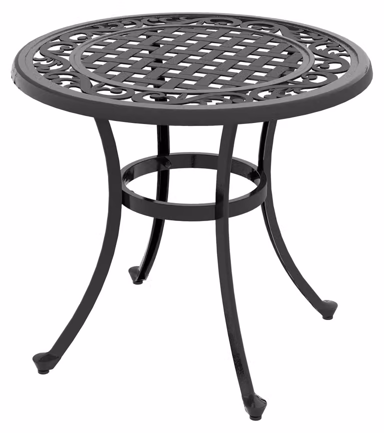 Tavolino ausiliario Outsunny, tavolino da giardino, tavolino per terrazza con struttura in alluminio, colore nero