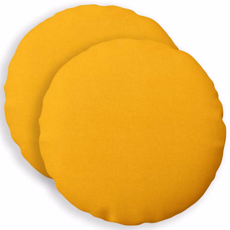 Set di 2 federe rotonde vidaXL HEERLEN in tessuto giallo chiaro, Ø 30 cm