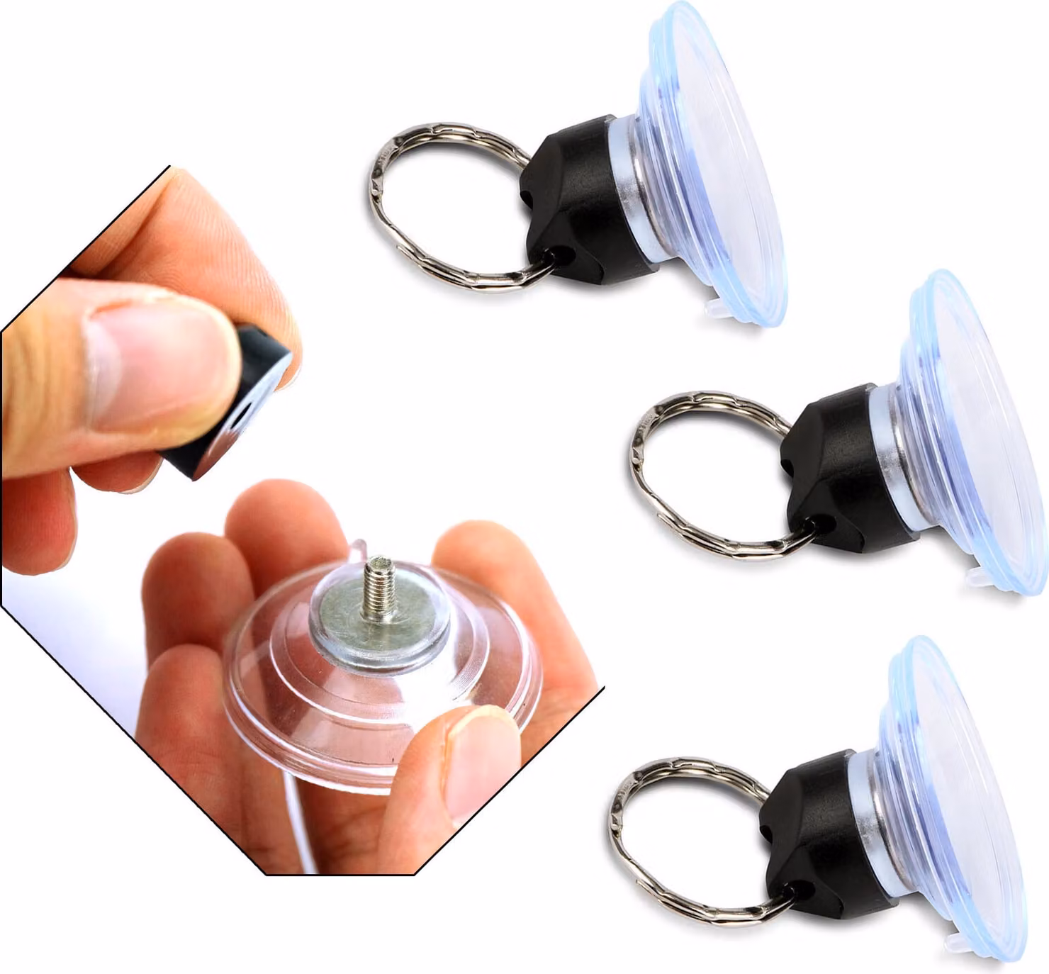 Set di 30 ventose da 40 mm (anello avvitabile, estremità filettata M4)