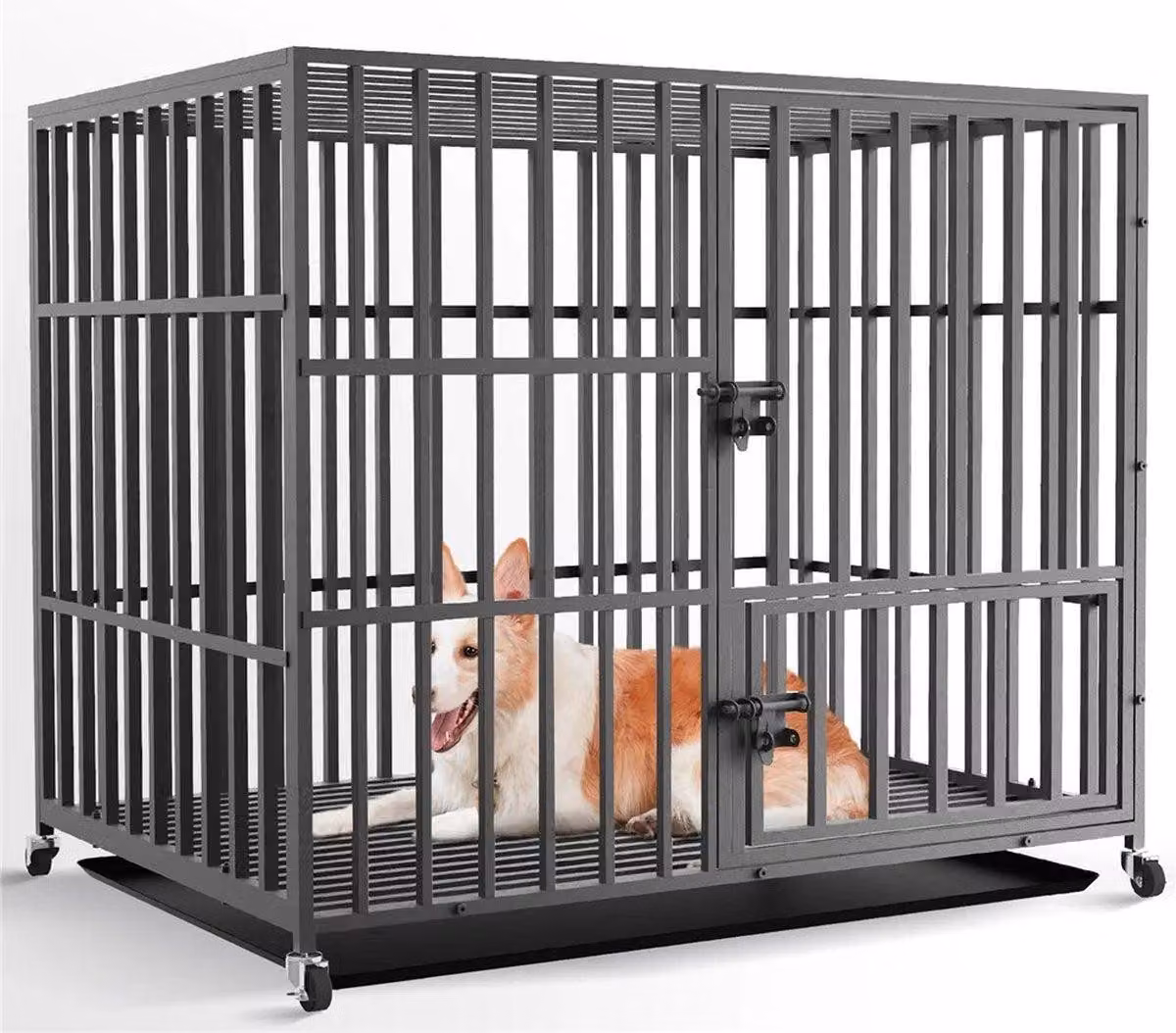 Gabbia per cani - Trasportino - Gabbia per cani - Kennel - 95x57x81 cm - 18 kg - Nero