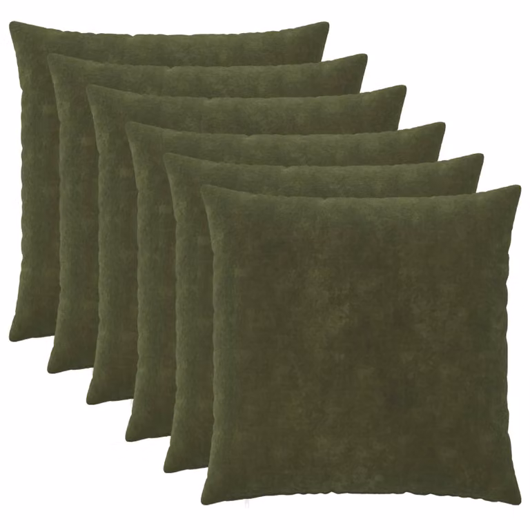 Set di 6 federe vidaXL HEERLEN in microfibra verde, L 55 cm x P 55 cm